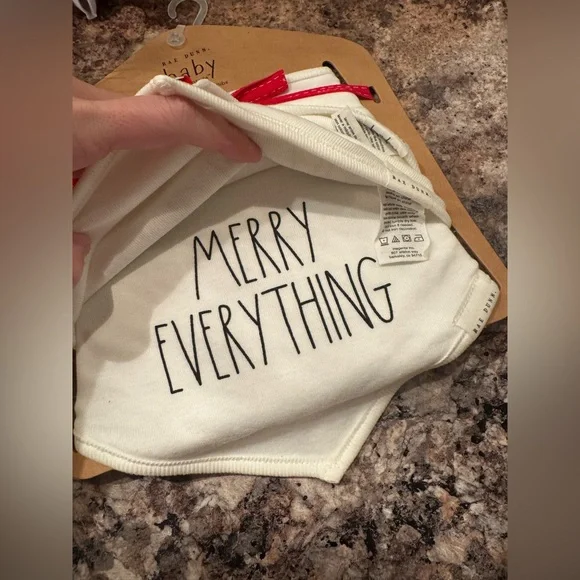 Rae Dunn White 'My 1st Christmas' Bib Set with Red Accents - Picture 3 of 3